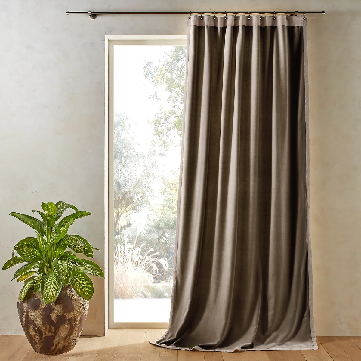 Venita Cotton Velvet & Linen Curtain – image 1