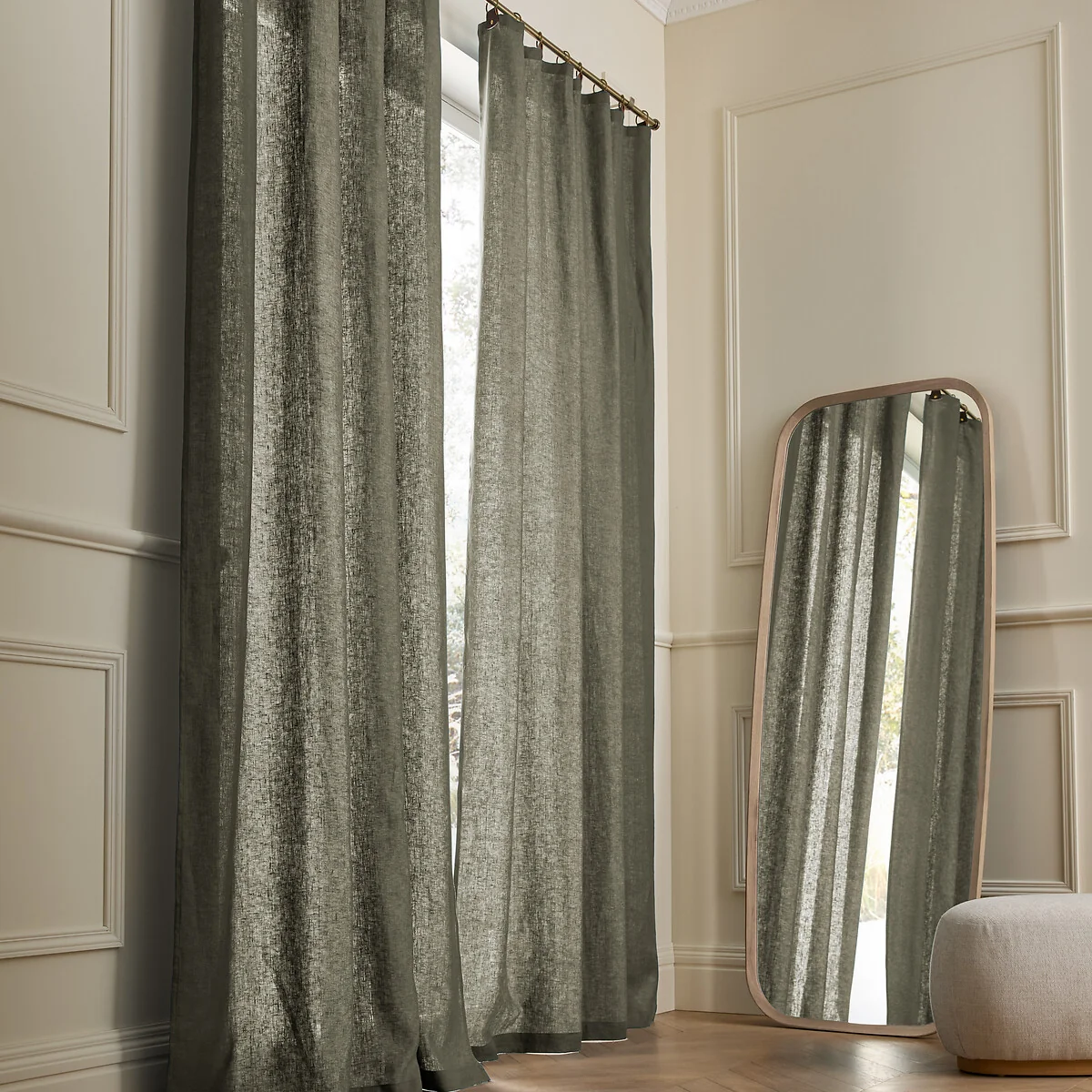 Private Washed Linen Curtain with Loops – image 1