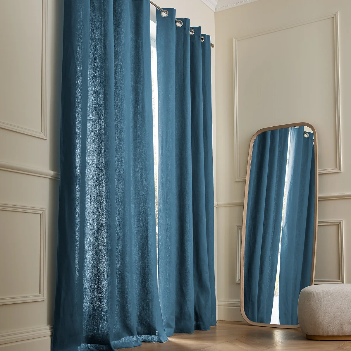 Colin Linen Eyelet Curtain with Cotton Lining – image 1
