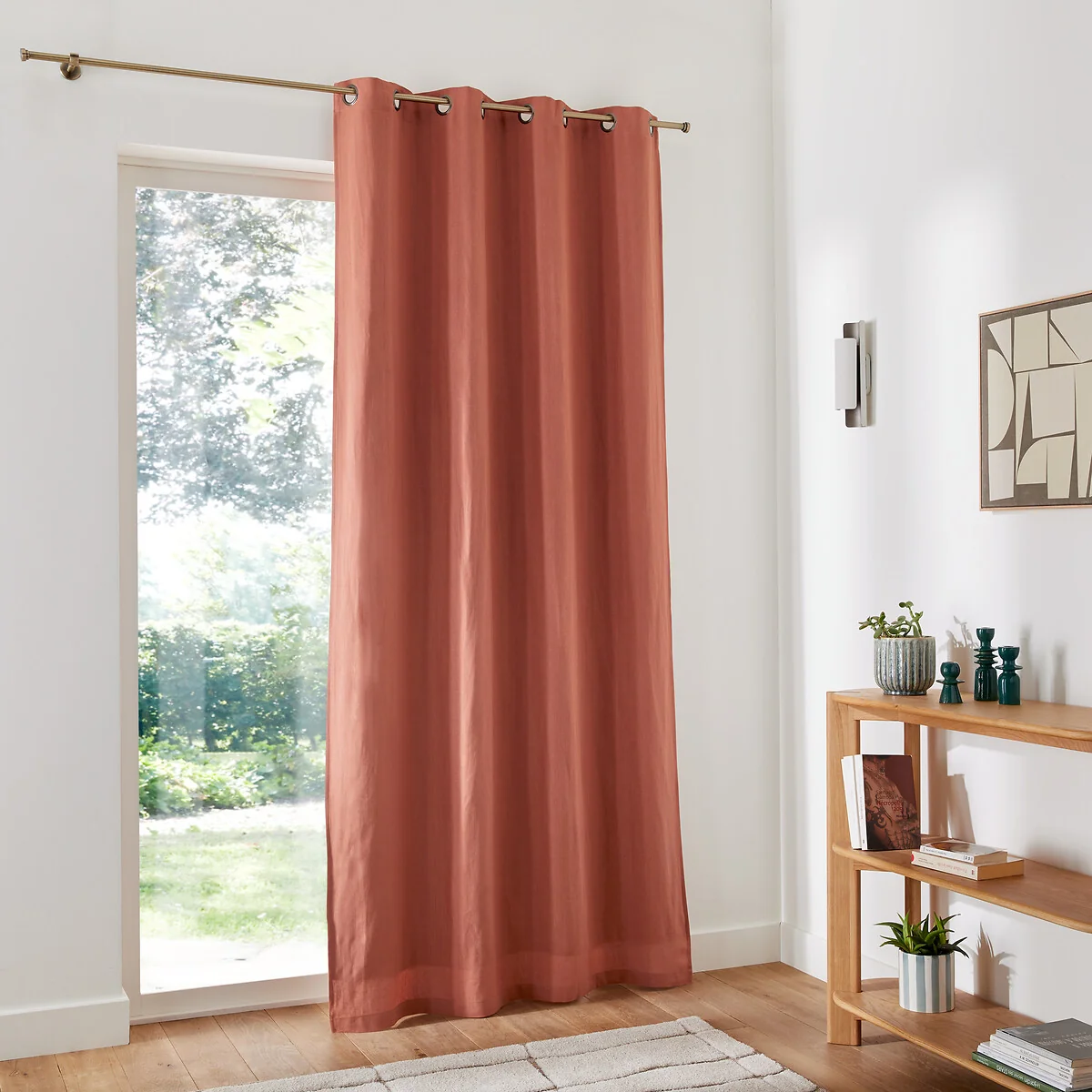Onega Washed Linen Single Lined Blackout Curtain with Eyelets – image 3