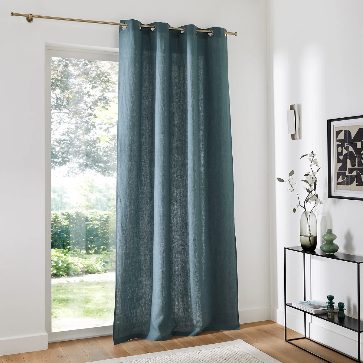 Onega Washed Linen Single Curtain with Eyelets – image 3