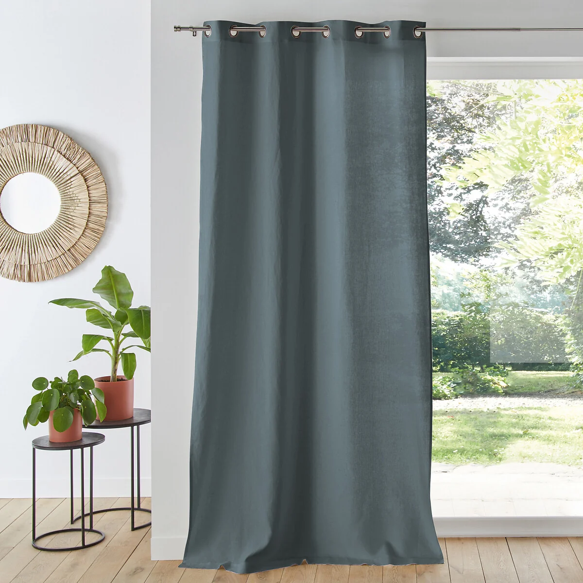 Onega Washed Linen Single Curtain with Eyelets – image 1