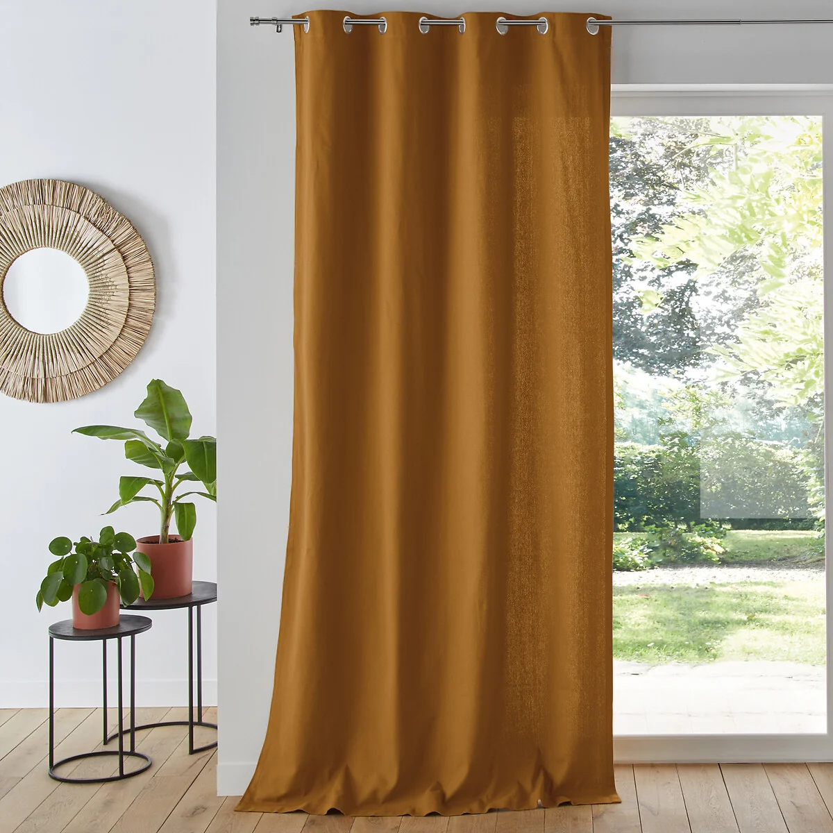 Panama Plain Single Cotton Curtain with Eyelets – image 1