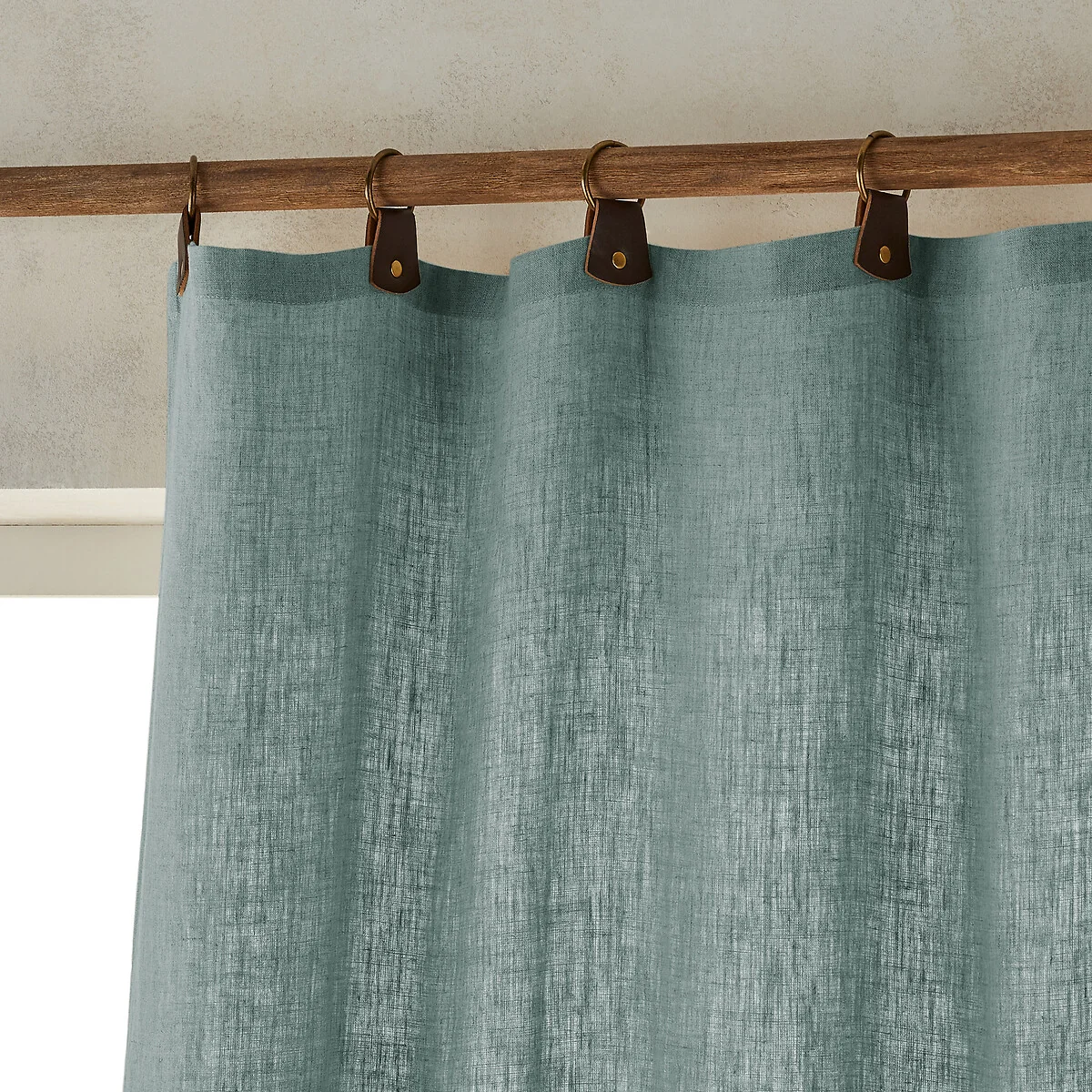 Private 100% Washed Linen Curtain with Rings – image 3