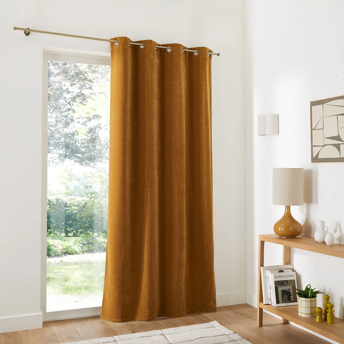 Calda Curtain in Velvet Look Chenille with Eyelets – image 4