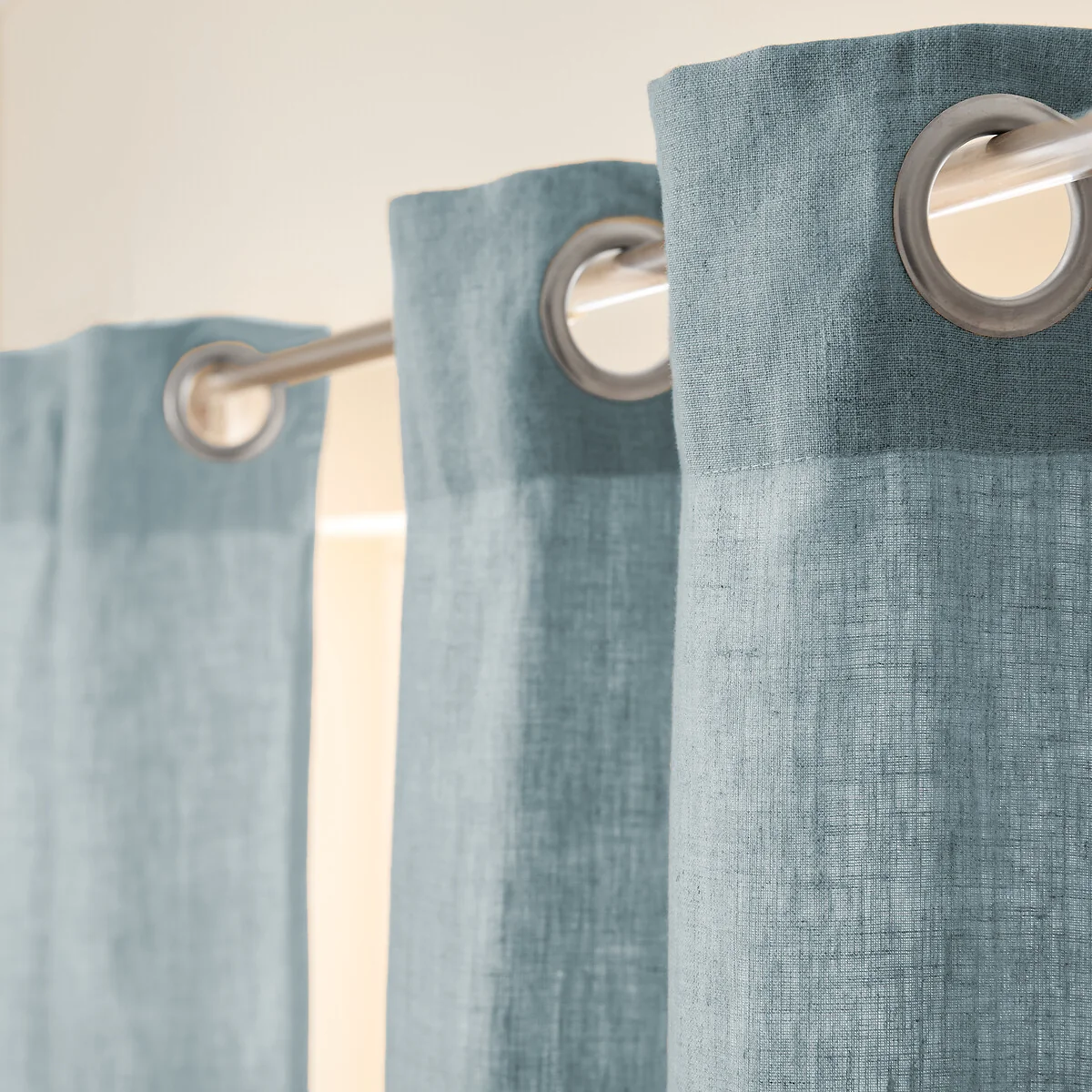 Private Single Lined Pre-Washed Linen Curtain with Eyelets – image 5