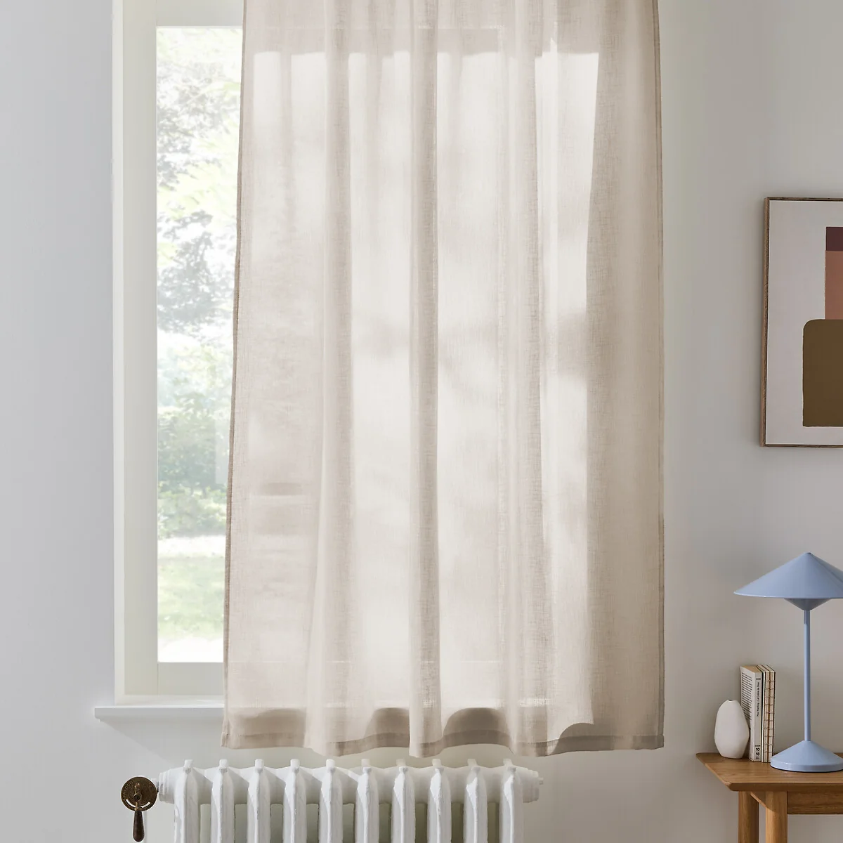 Nyong Linen-Effect Radiator Curtain with Gathered Braid – image 2