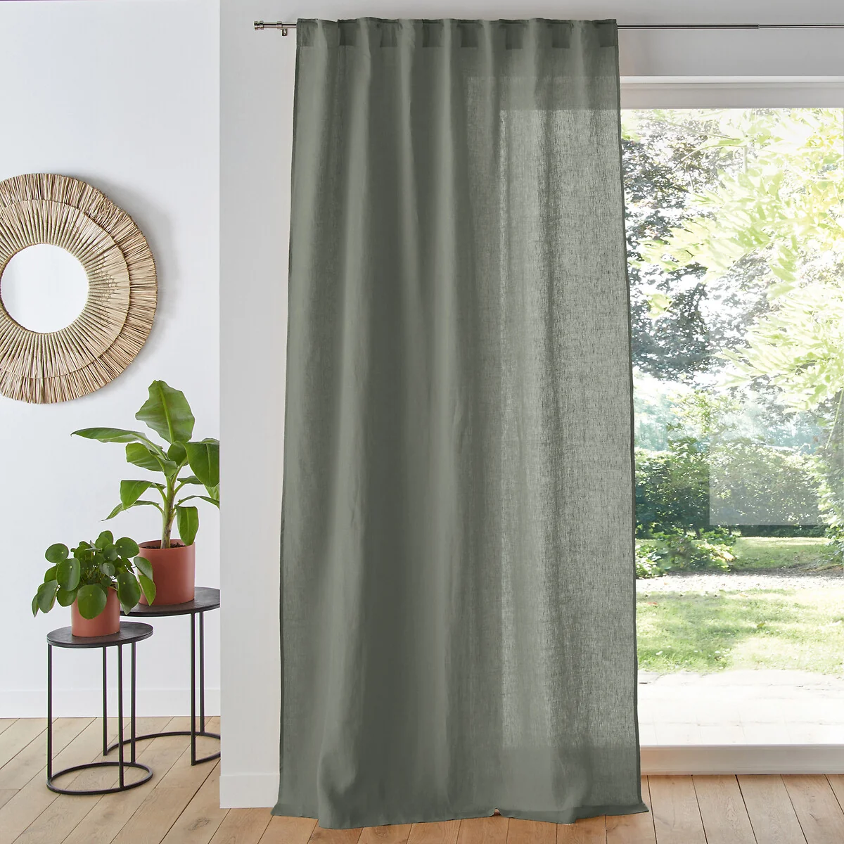Onega Washed Linen Single Curtain with Concealed Tabs – image 1
