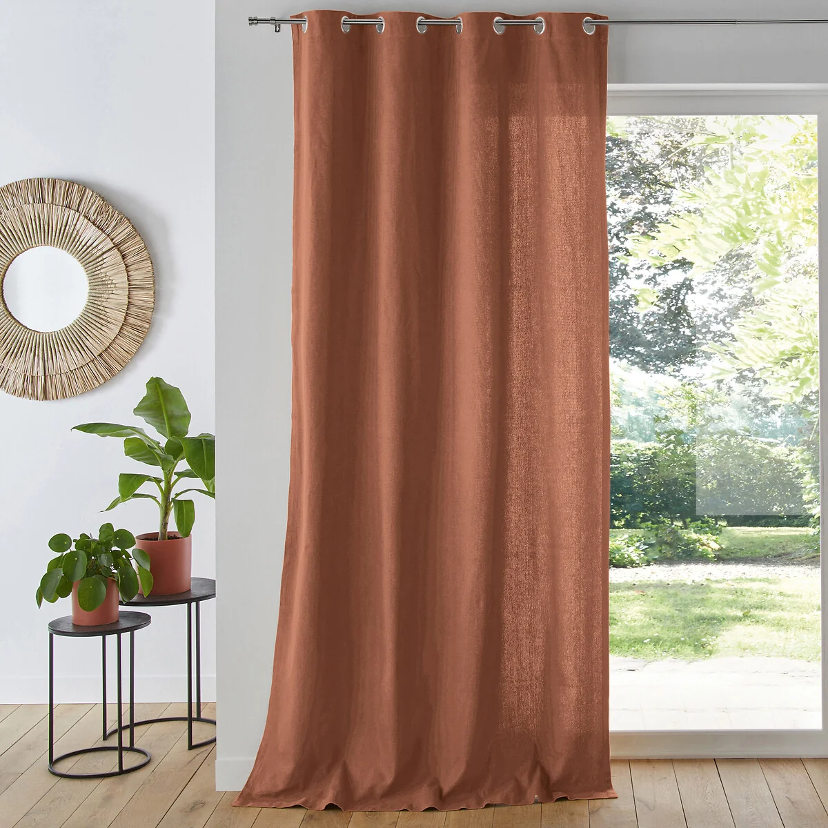 Panama Plain Single Cotton Curtain with Eyelets – image 1