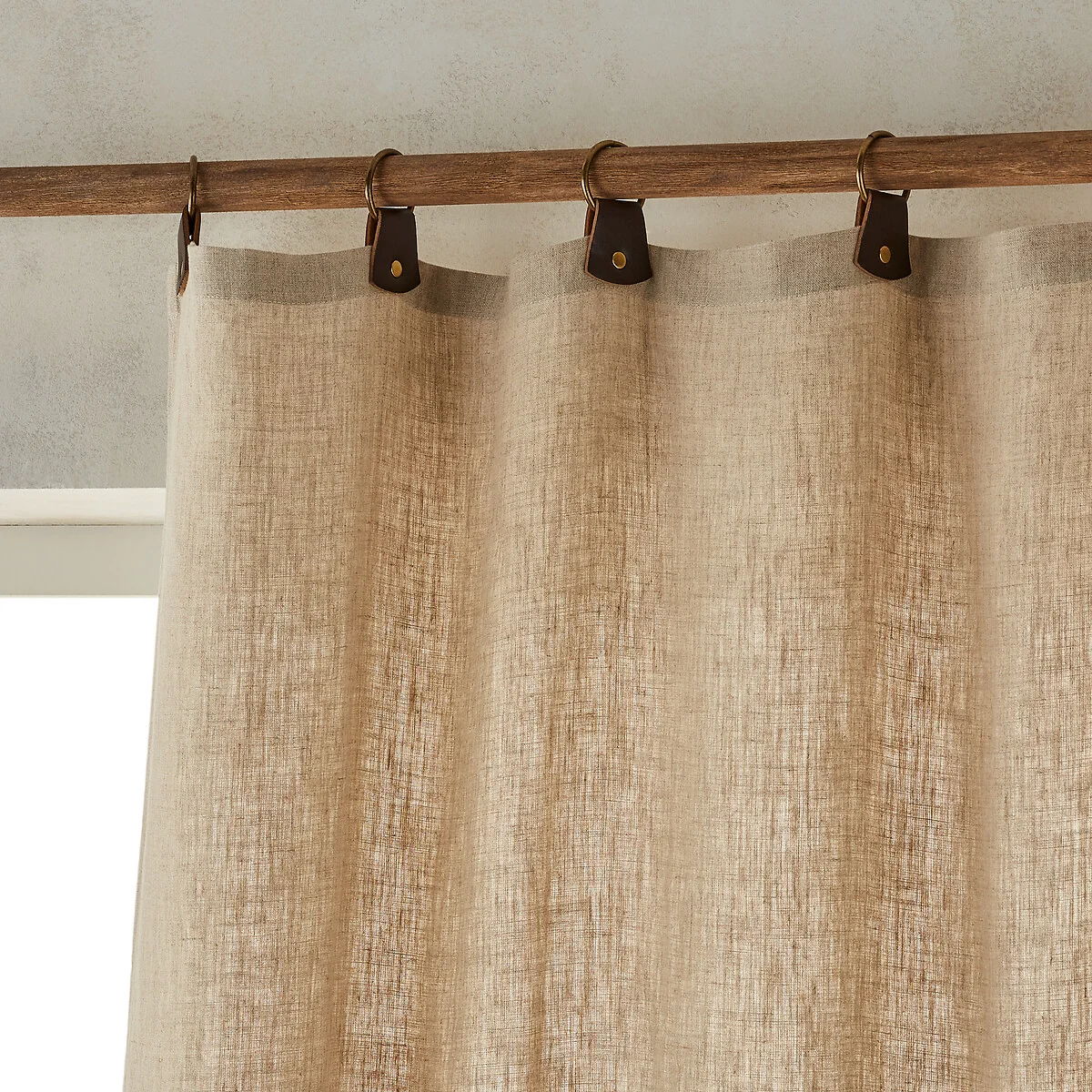 Private 100% Washed Linen Curtain with Rings – image 3