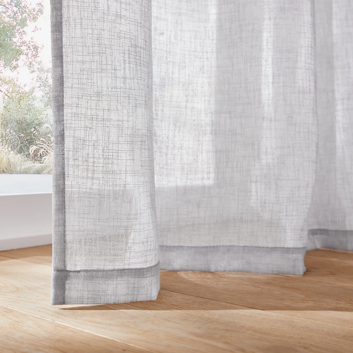 Nyong Gathered Braid Linen Effect Sheer Curtain – image 4