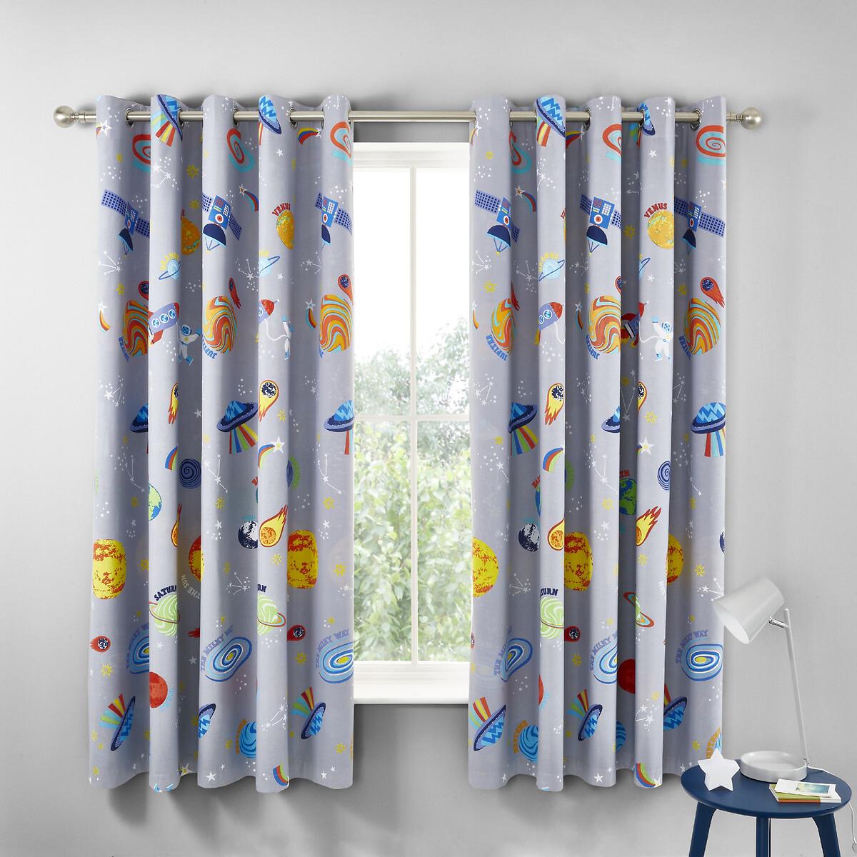 Lost In Space Lined Cotton Eyelet Curtains – image 2