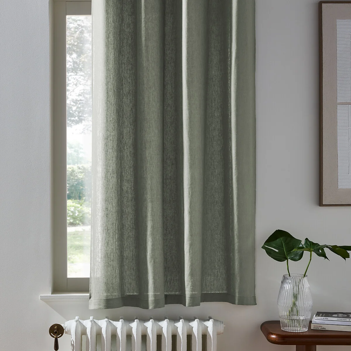 Onega Washed Linen Radiator Curtain with Hidden Fixings – image 2