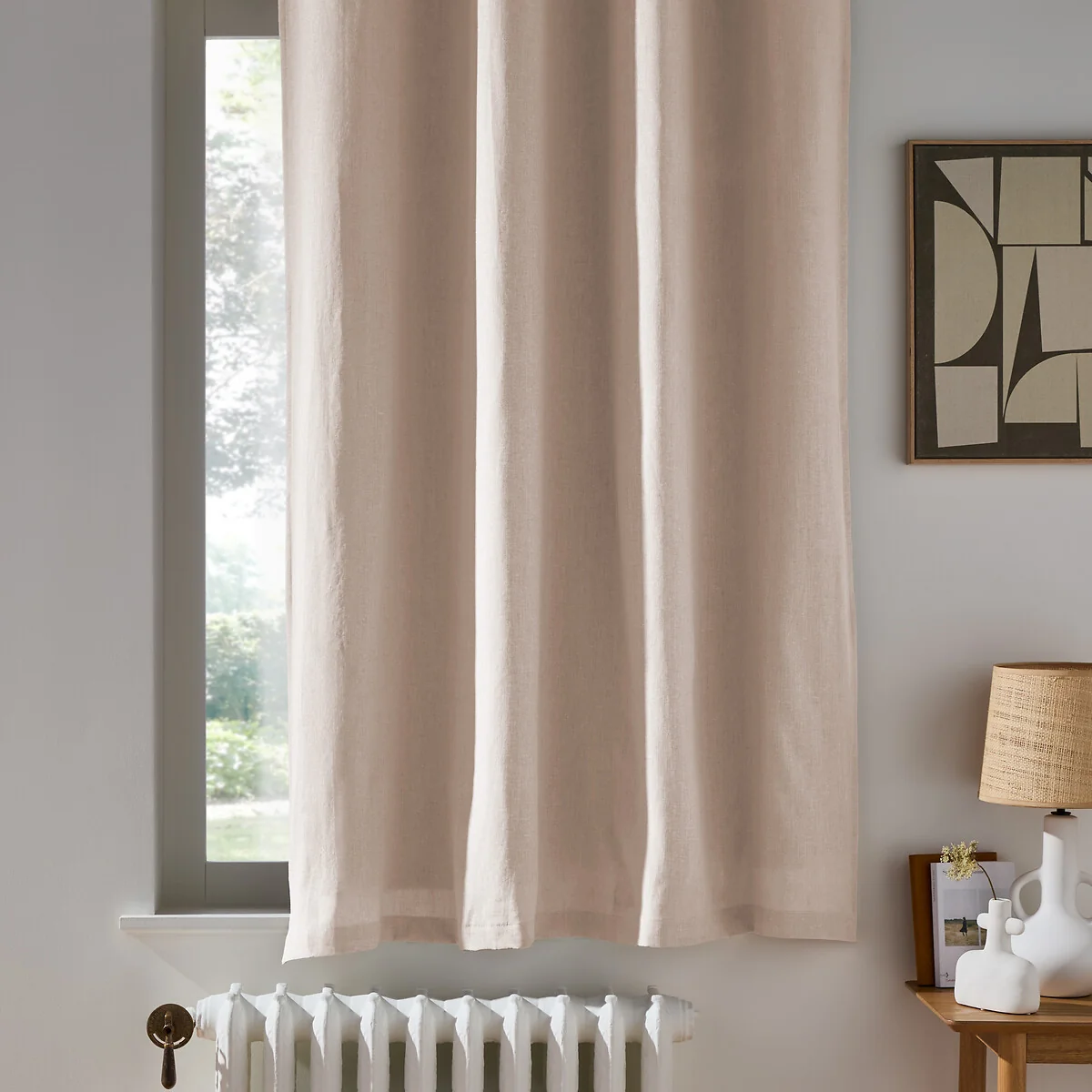 Onega 100% Washed Linen Eyelet Blackout Radiator Curtain – image 2