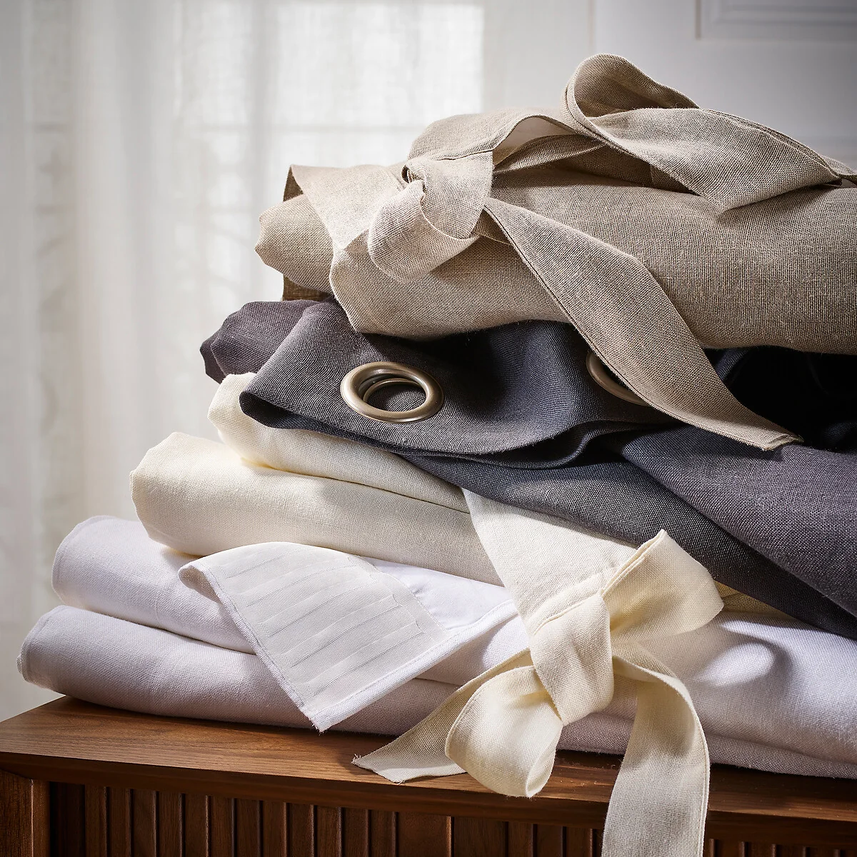 Colin Pure Linen Curtain with Flemish Pleats – image 6