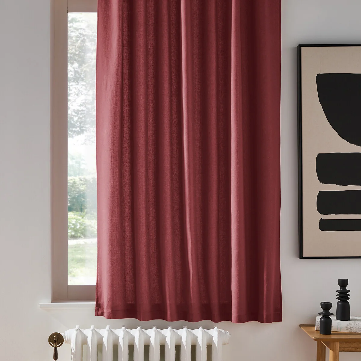 Onega Washed Linen Radiator Curtain with Hidden Fixings – image 1