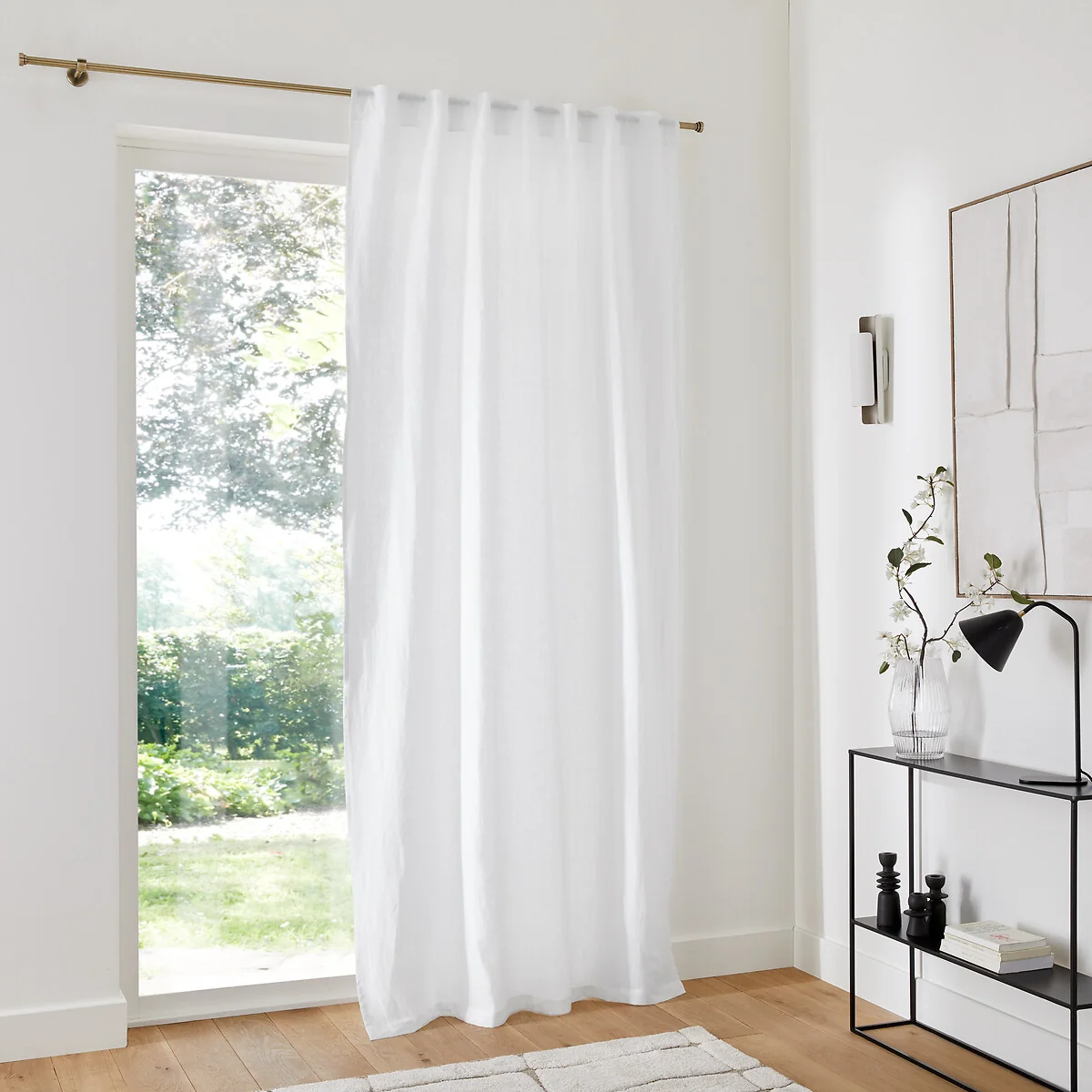 Onega Washed Linen Single Curtain with Concealed Tabs – image 3