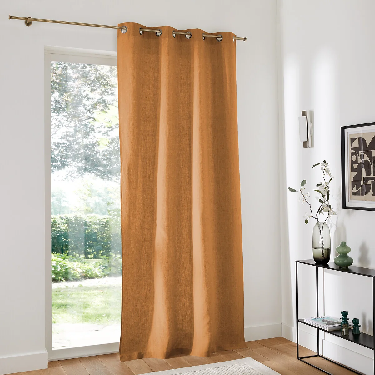 Onega Washed Linen Single Curtain with Eyelets – image 3