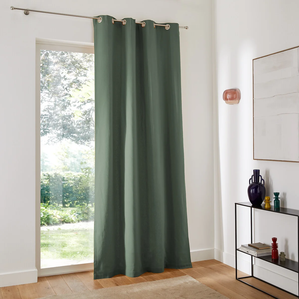 Panama Plain Single Cotton Curtain with Eyelets – image 3