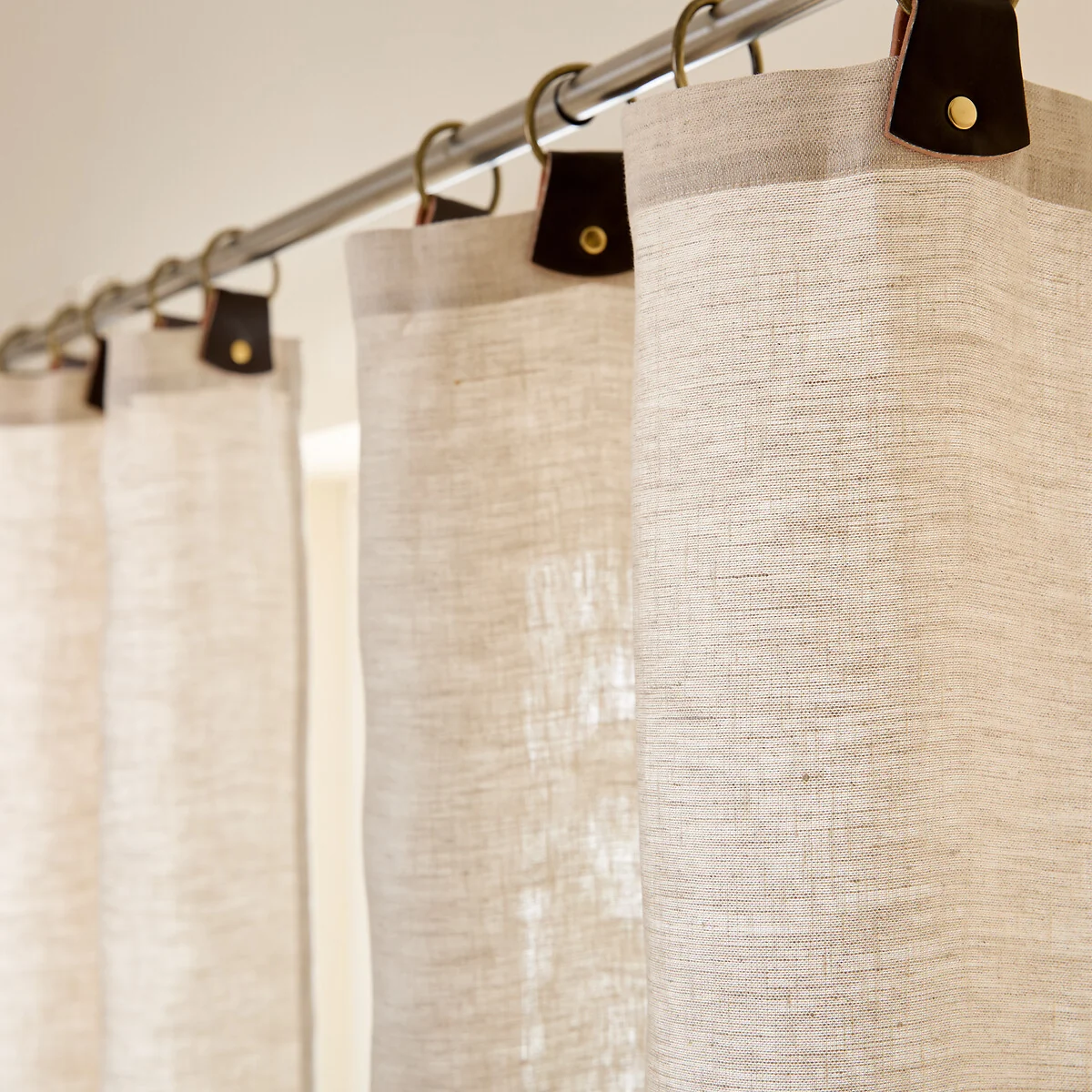 Private 100% Washed Linen Curtain with Loops – image 6