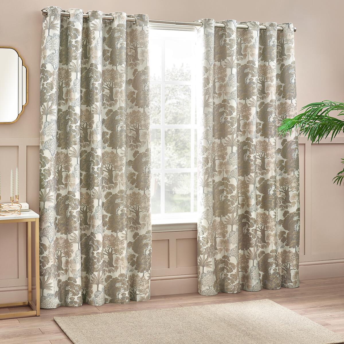 Woodlands Floral Jacquard Eyelet Curtains – image 2