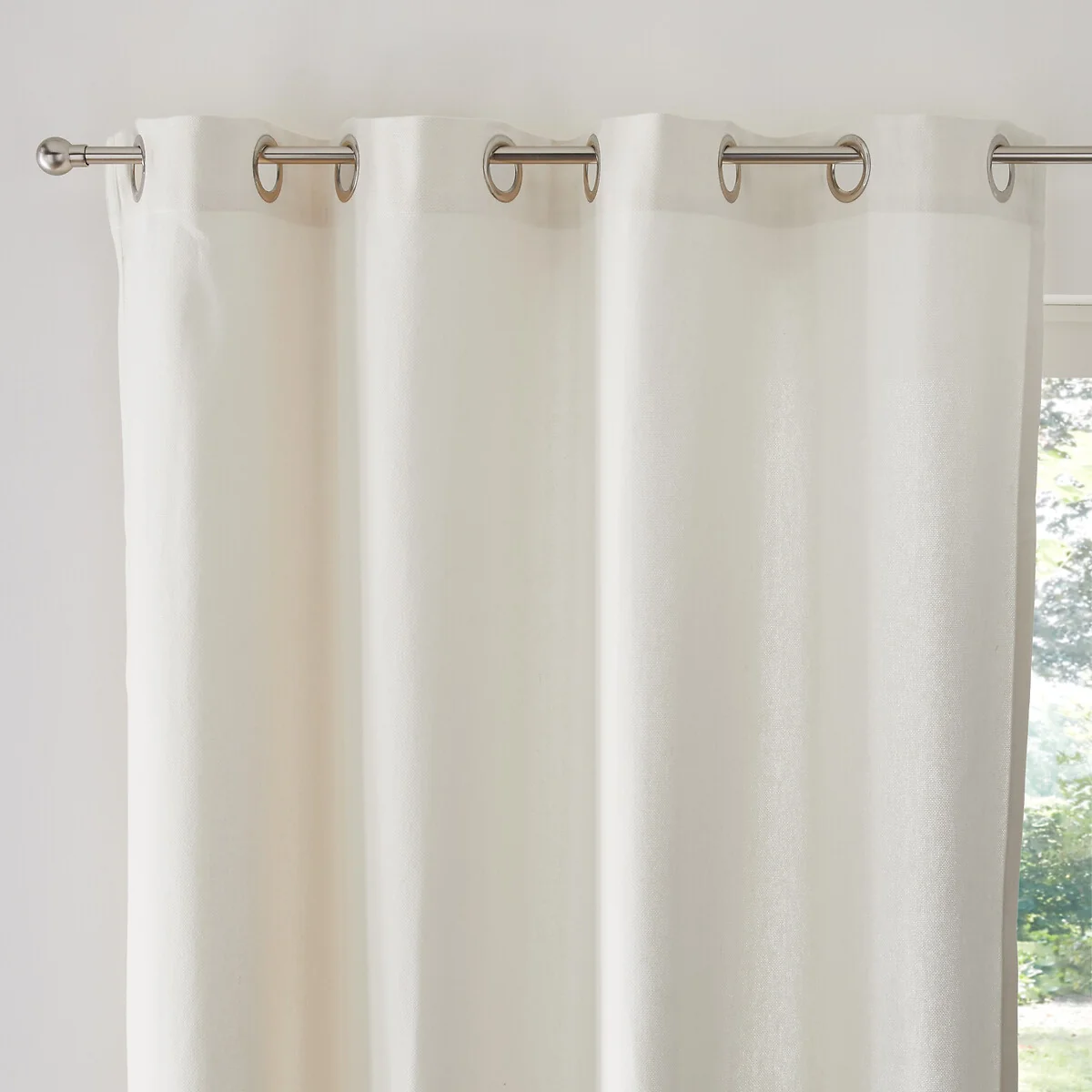 Panama Plain Single Cotton Curtain with Eyelets – image 2