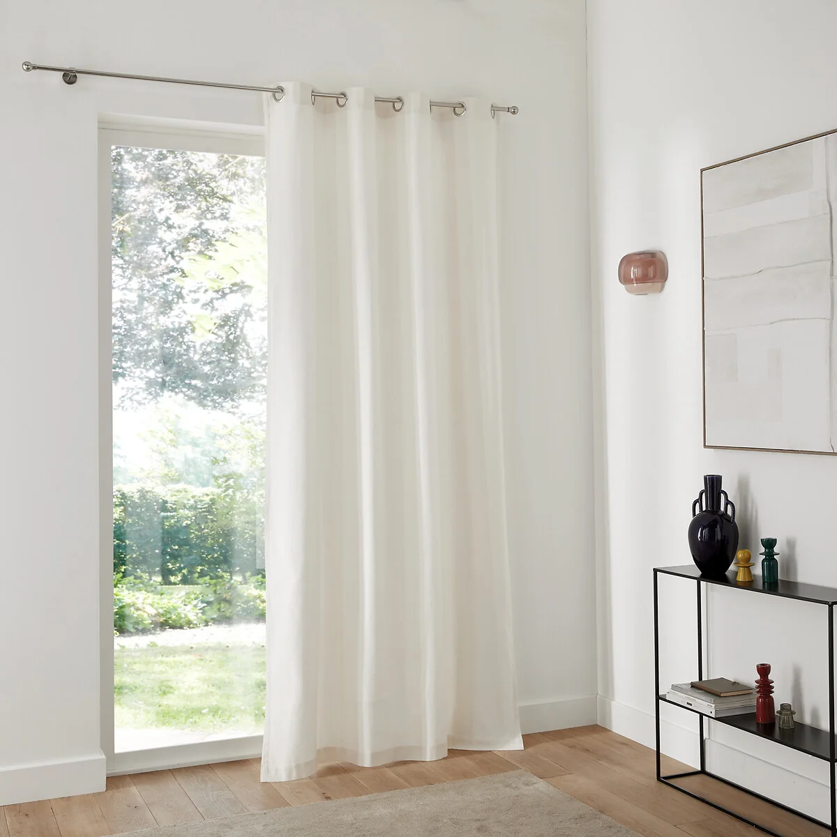 Panama Plain Single Cotton Curtain with Eyelets – image 3