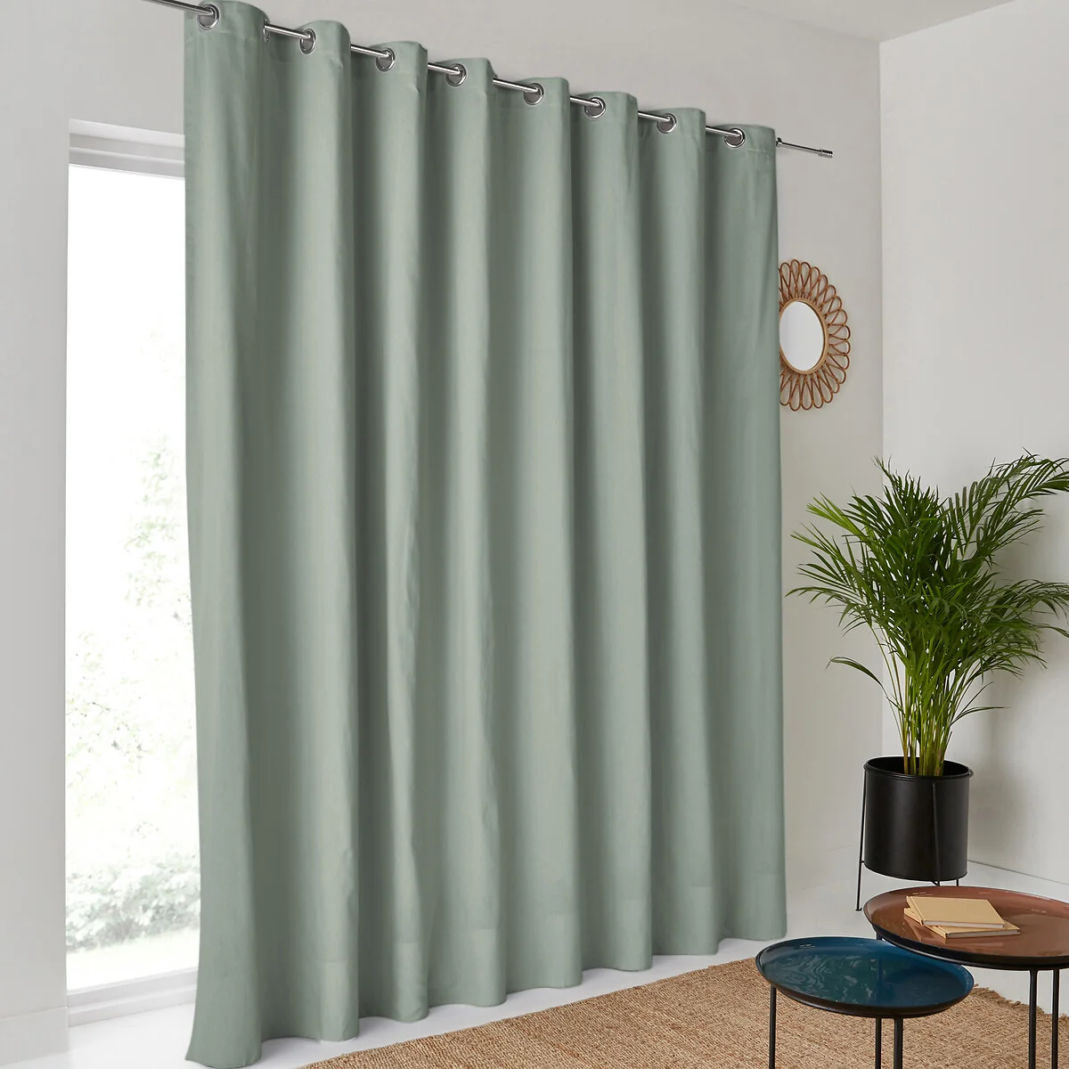 Scenario Single Extra Wide Cotton Curtain with Eyelets – image 1