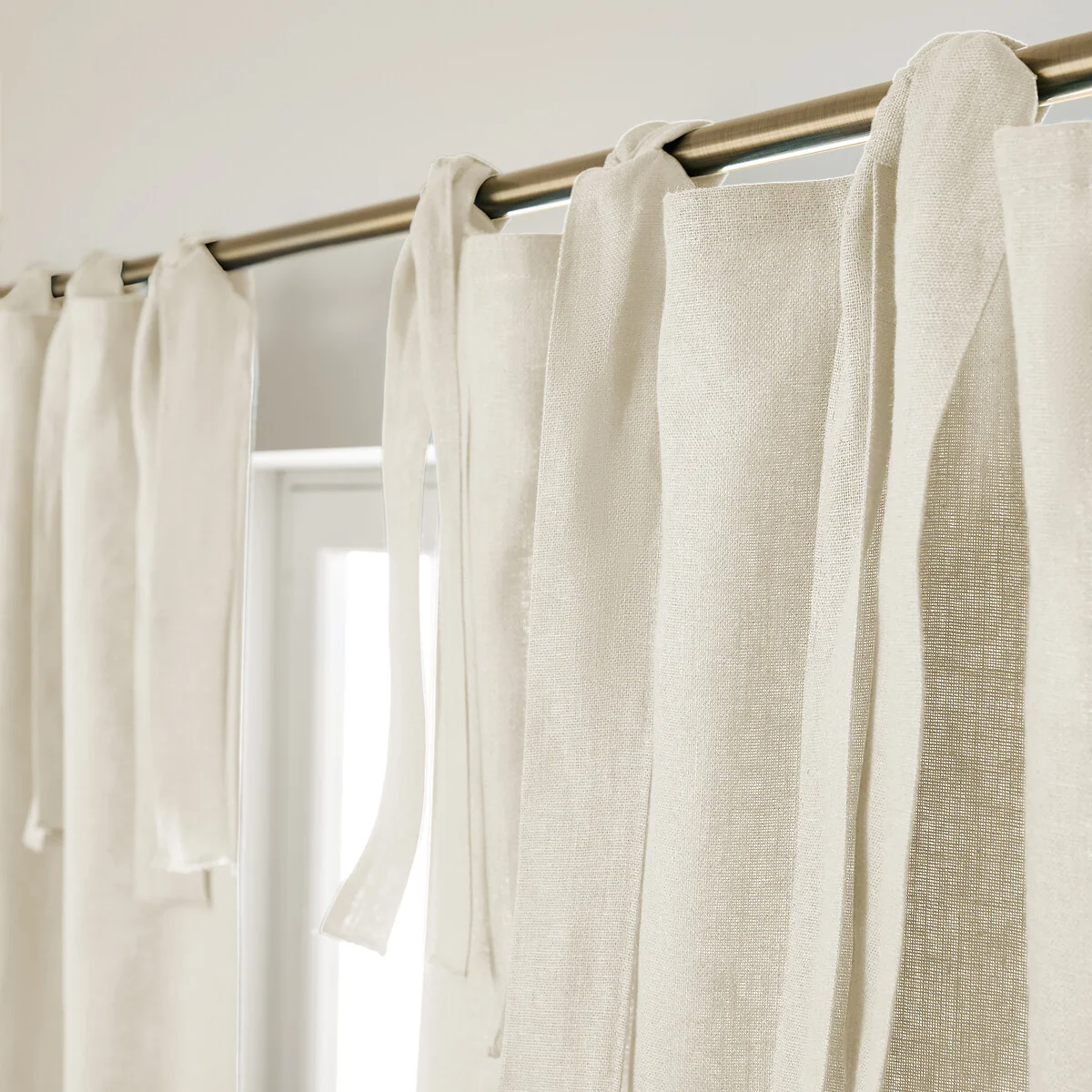 Colin Linen Lined Curtain with Ties – image 5