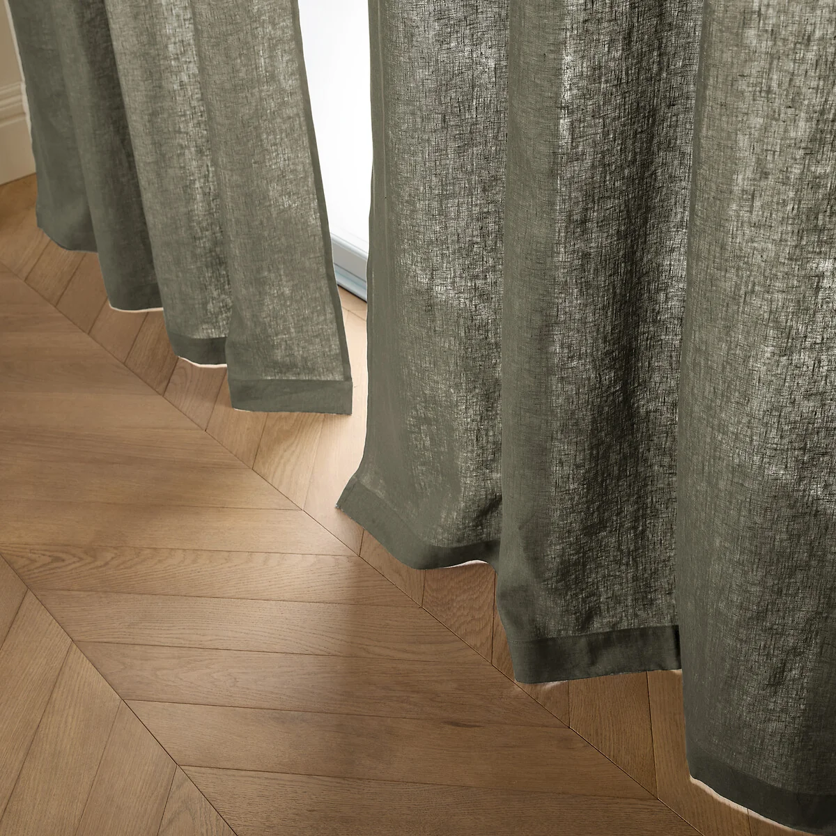 Private 100% Washed Linen Curtain with Loops – image 4