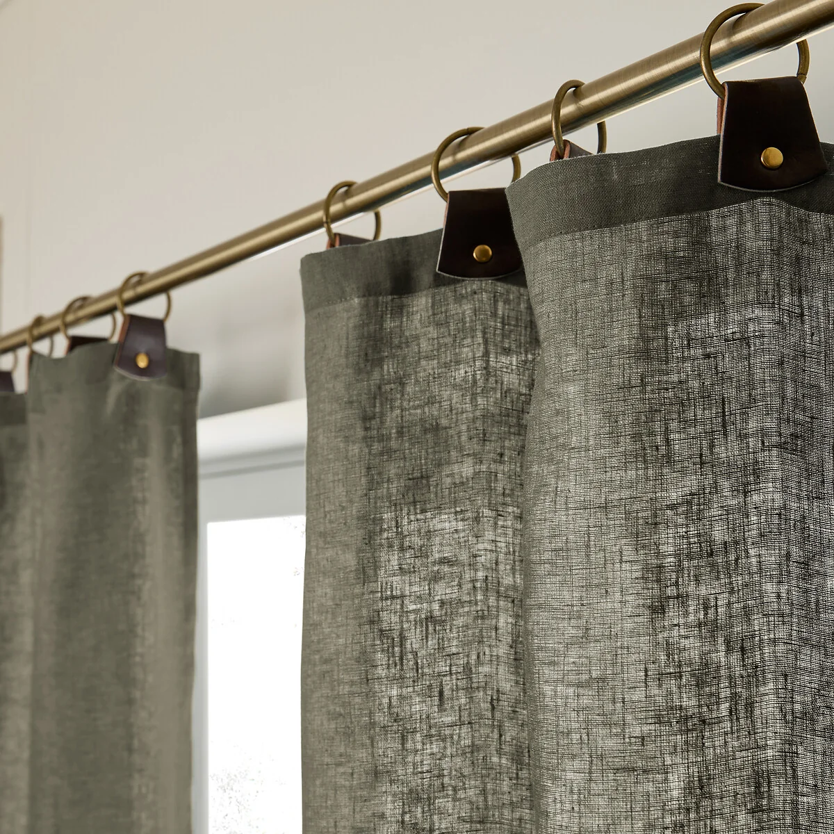 Private 100% Washed Linen Curtain with Loops – image 5