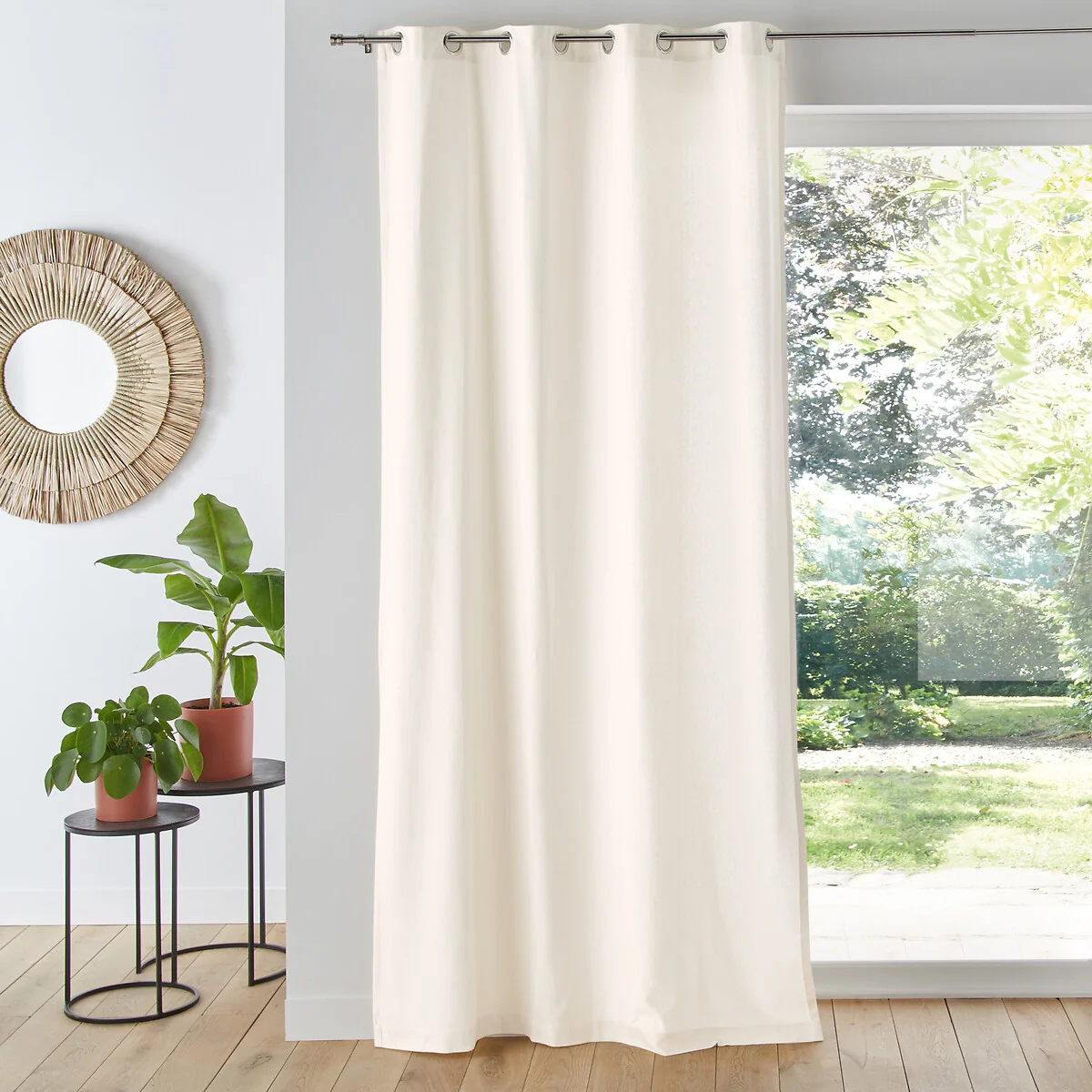 Panama Plain Single Cotton Curtain with Eyelets – image 1