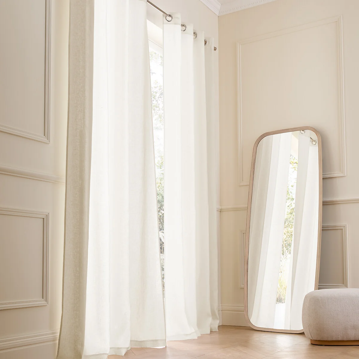 Private Pre-Washed Single Linen Curtain with Eyelets – image 2