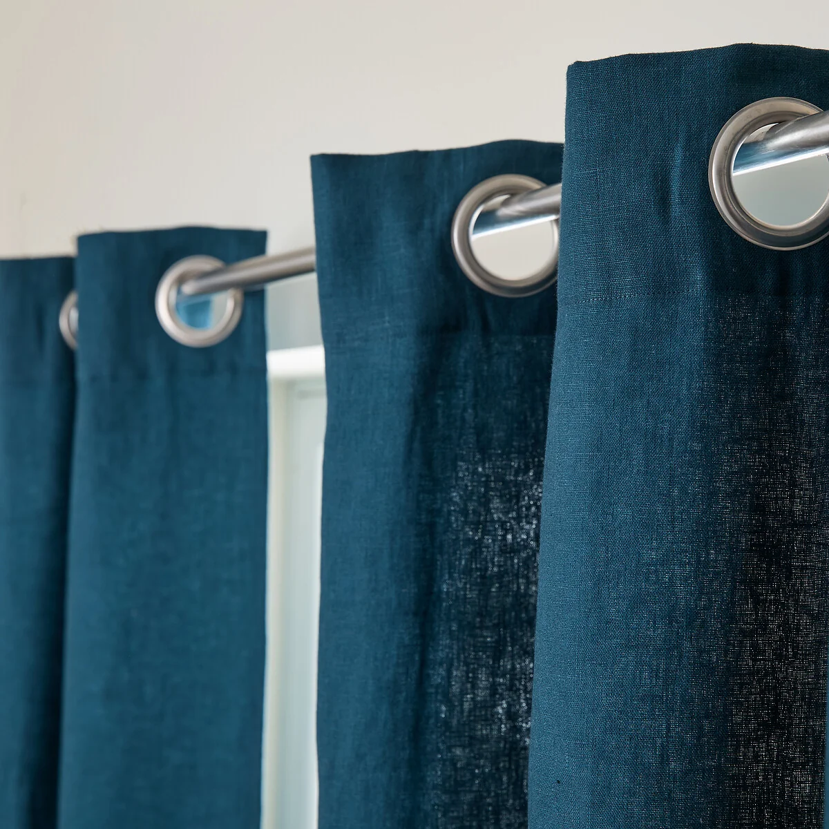 Private Single Lined Pre-Washed Linen Curtain with Eyelets – image 5