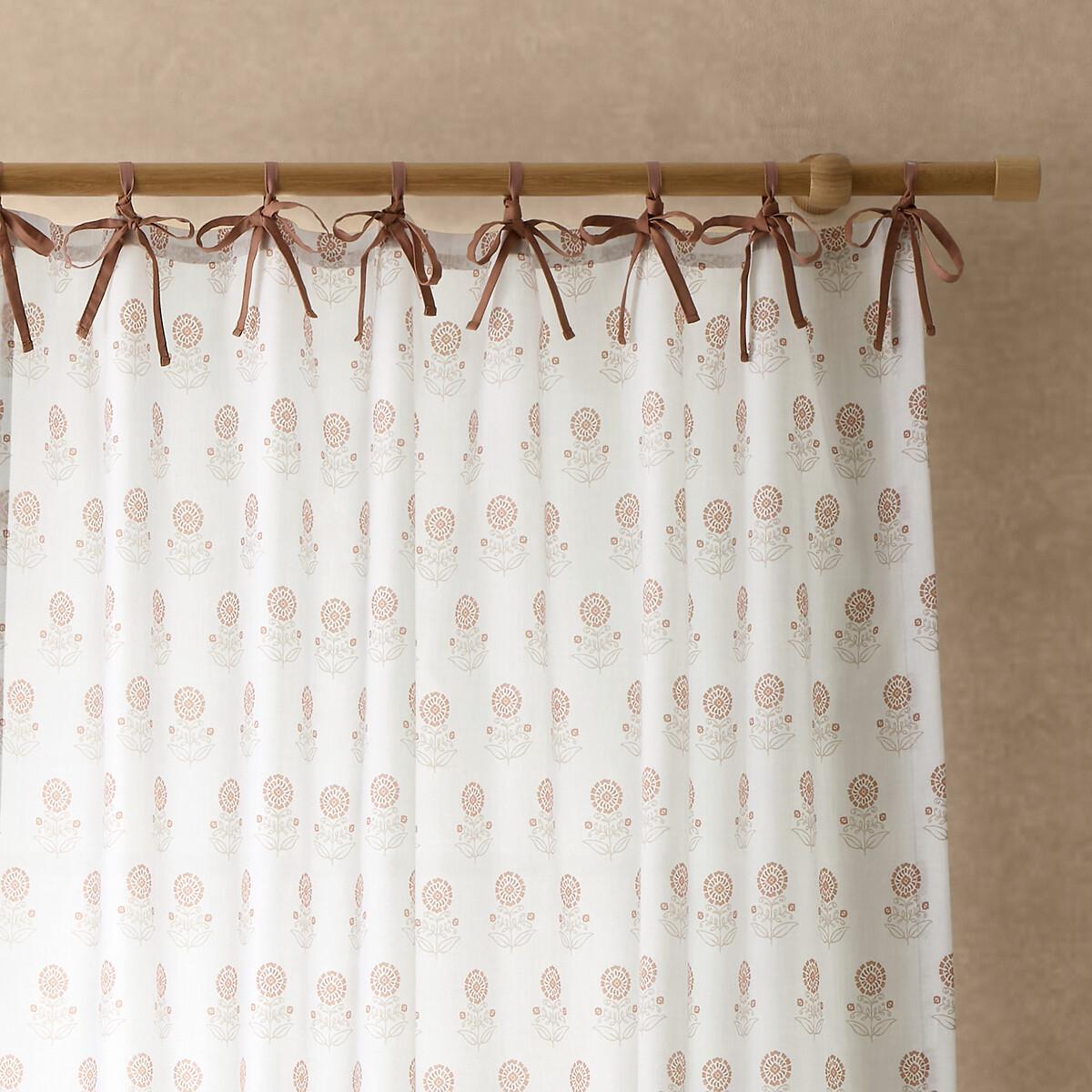 Woodblock Floral So Soft Voile Curtain Panel – image 2