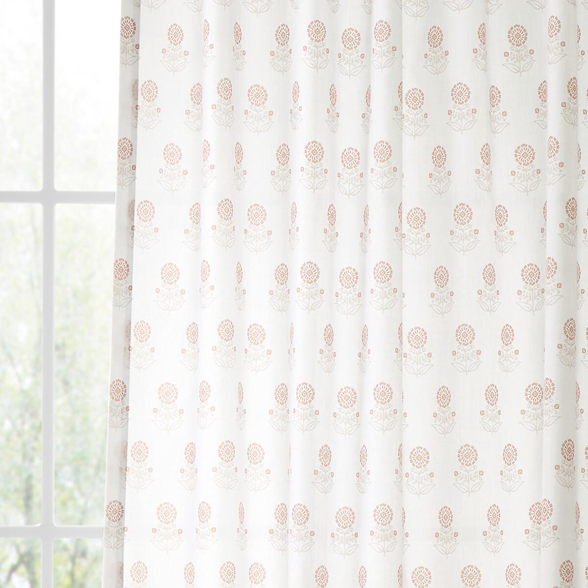Woodblock Floral So Soft Voile Curtain Panel – image 3