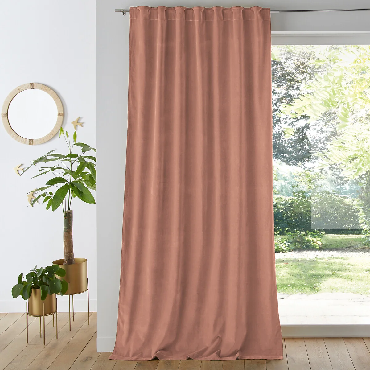 Velvet 100% Cotton Thermal Curtain with Hidden Tabs – image 1