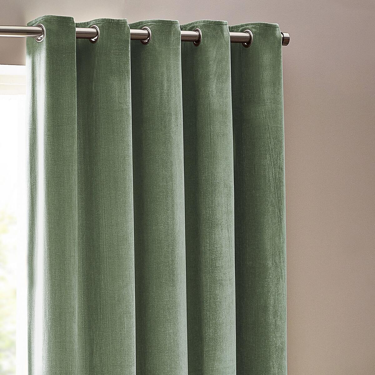 Heavy Chenille Velvet Room Darkening Eyelet Curtains – image 2