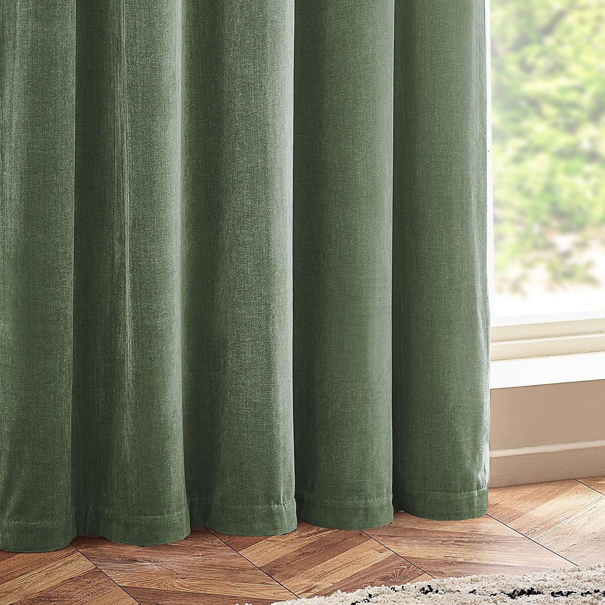 Heavy Chenille Velvet Room Darkening Eyelet Curtains – image 3