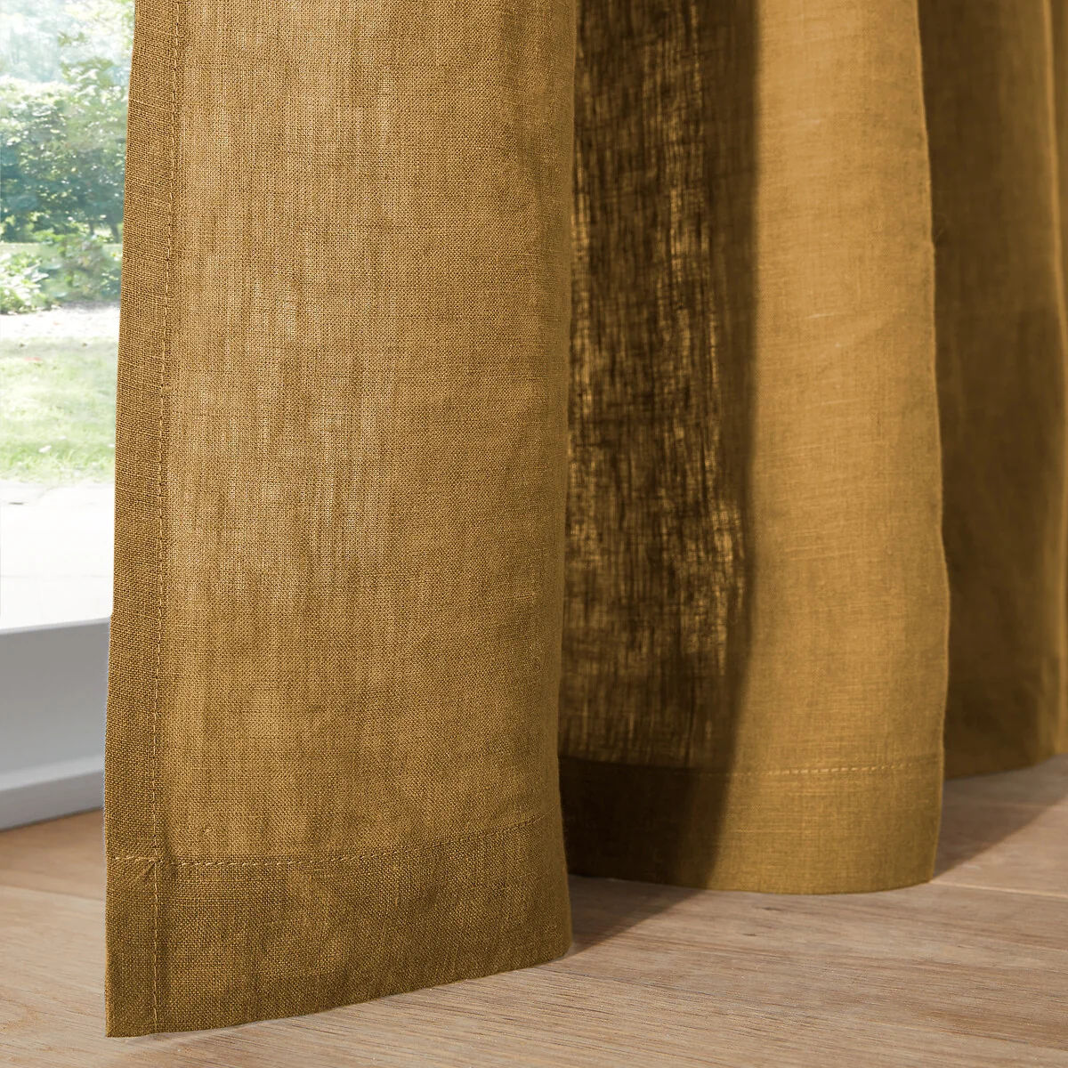 Onega Washed Linen Single Curtain with Eyelets – image 4