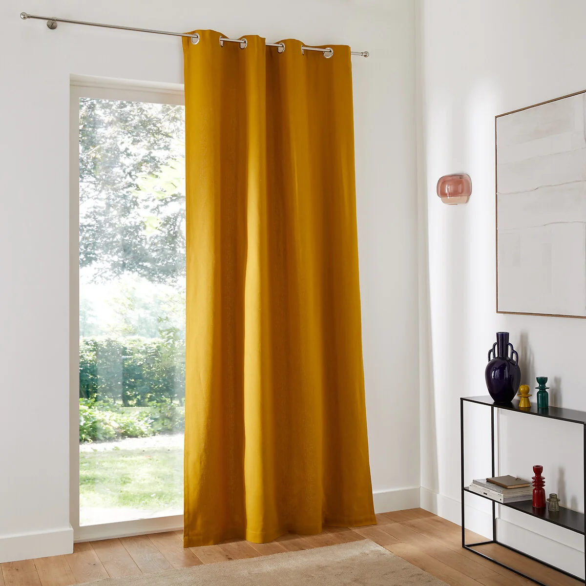 Panama Plain Single Cotton Curtain with Eyelets – image 3