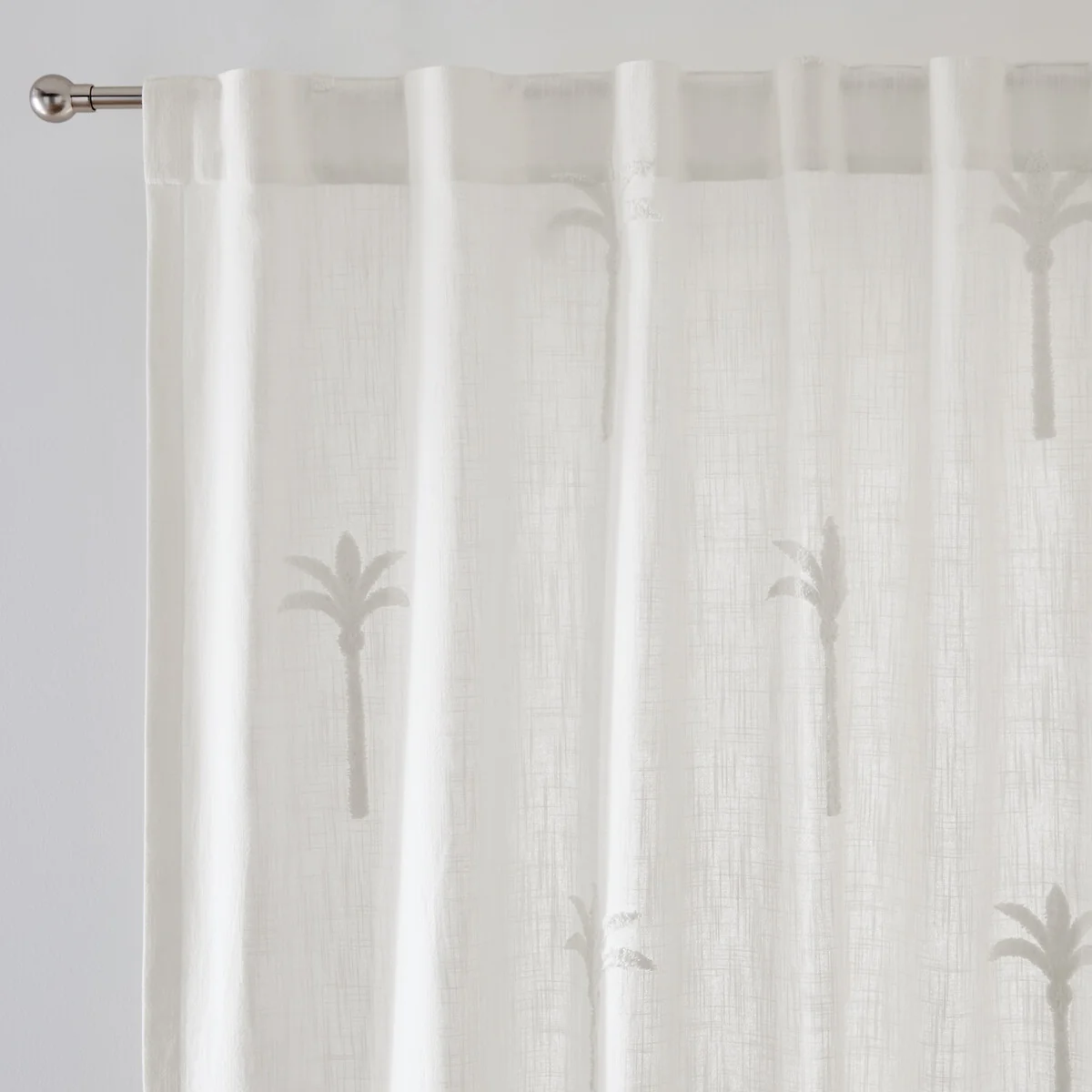 Palmae Palm Tree Print Cotton Bouclé Curtain – image 1