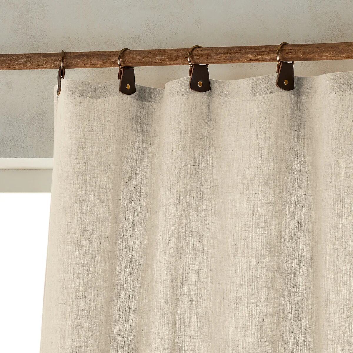 Private 100% Washed Linen Curtain with Loops – image 3