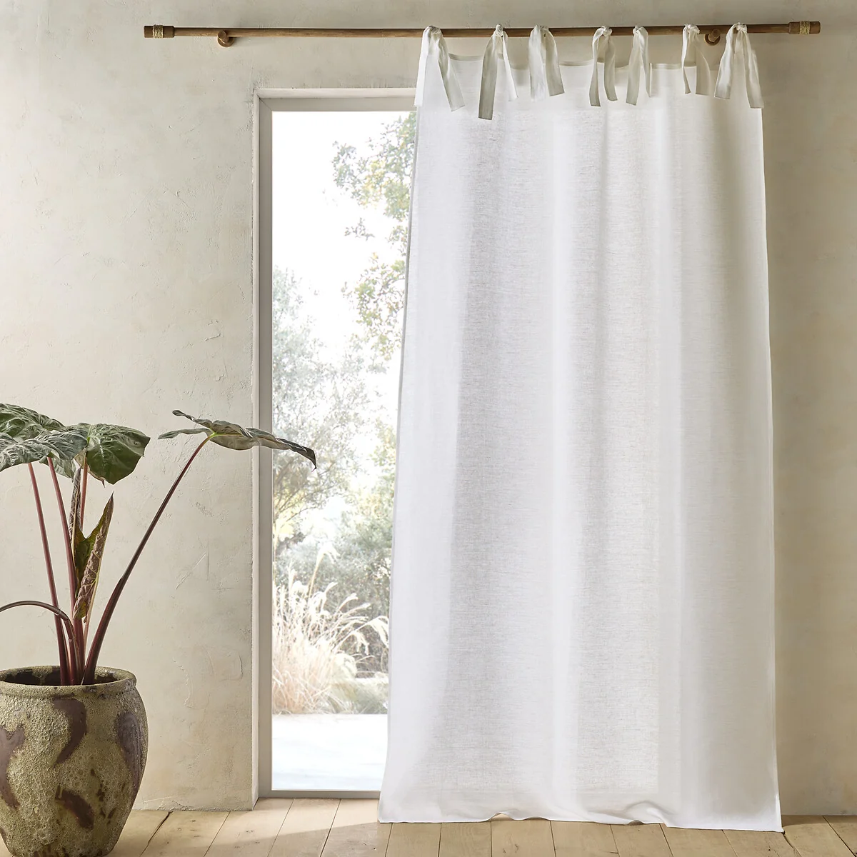 Colin Pure Linen Curtain with Knots – image 1