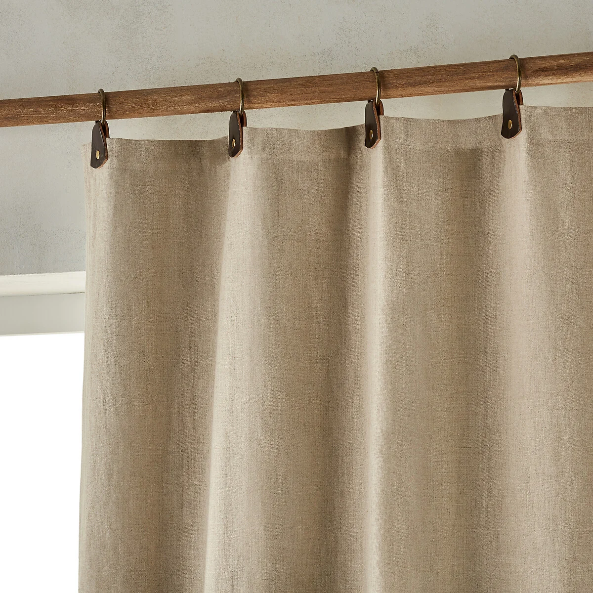 Private Blackout 100% Washed Linen Curtain with Rings – image 2
