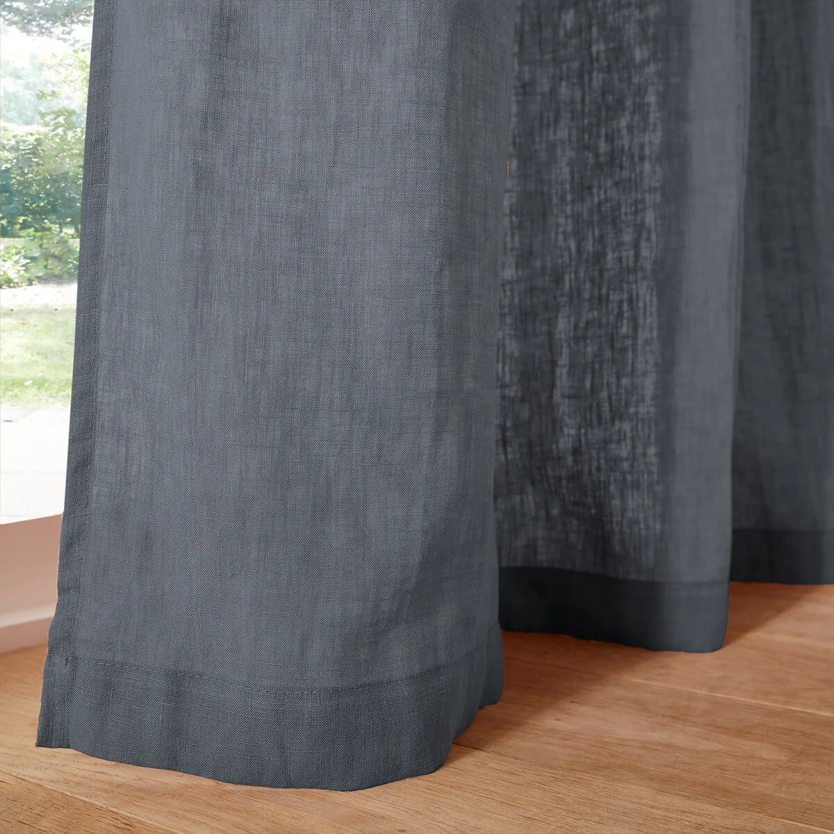 Onega Washed Linen Single Curtain with Concealed Tabs – image 4