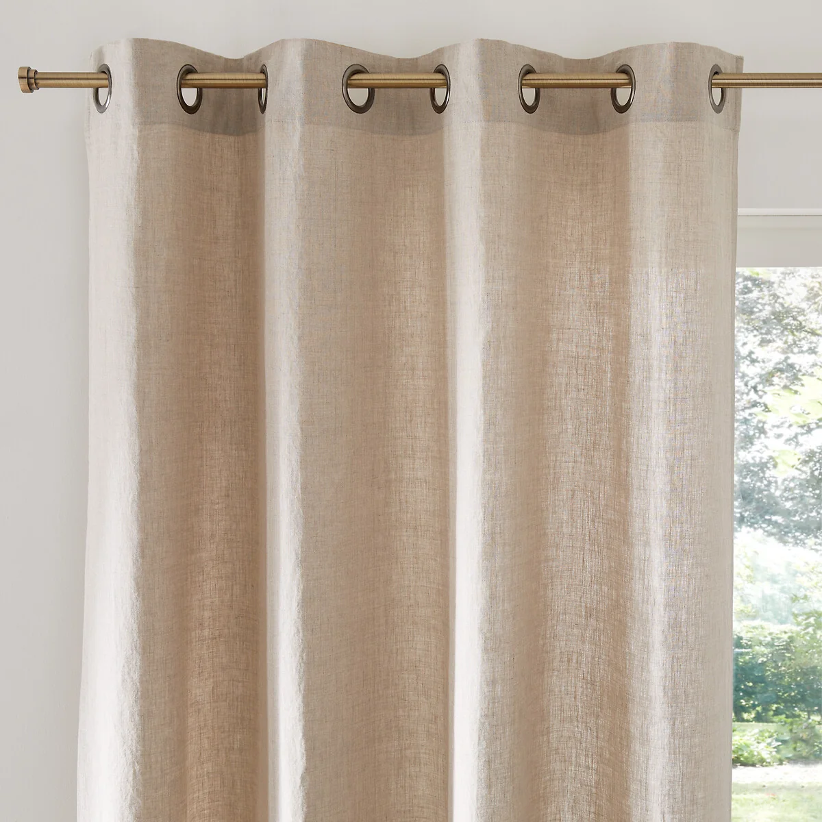 Onega Washed Linen Single Curtain with Eyelets – image 2