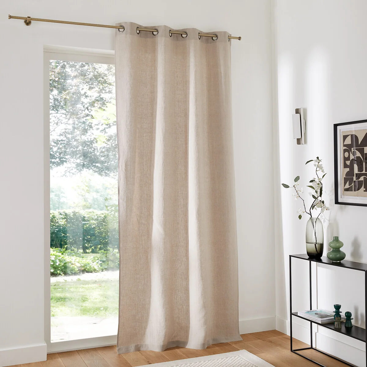 Onega Washed Linen Single Curtain with Eyelets – image 3