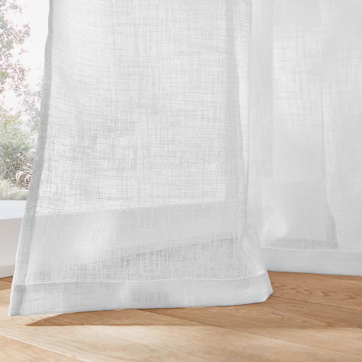 Nyong Gathered Braid Linen Effect Sheer Curtain – image 4