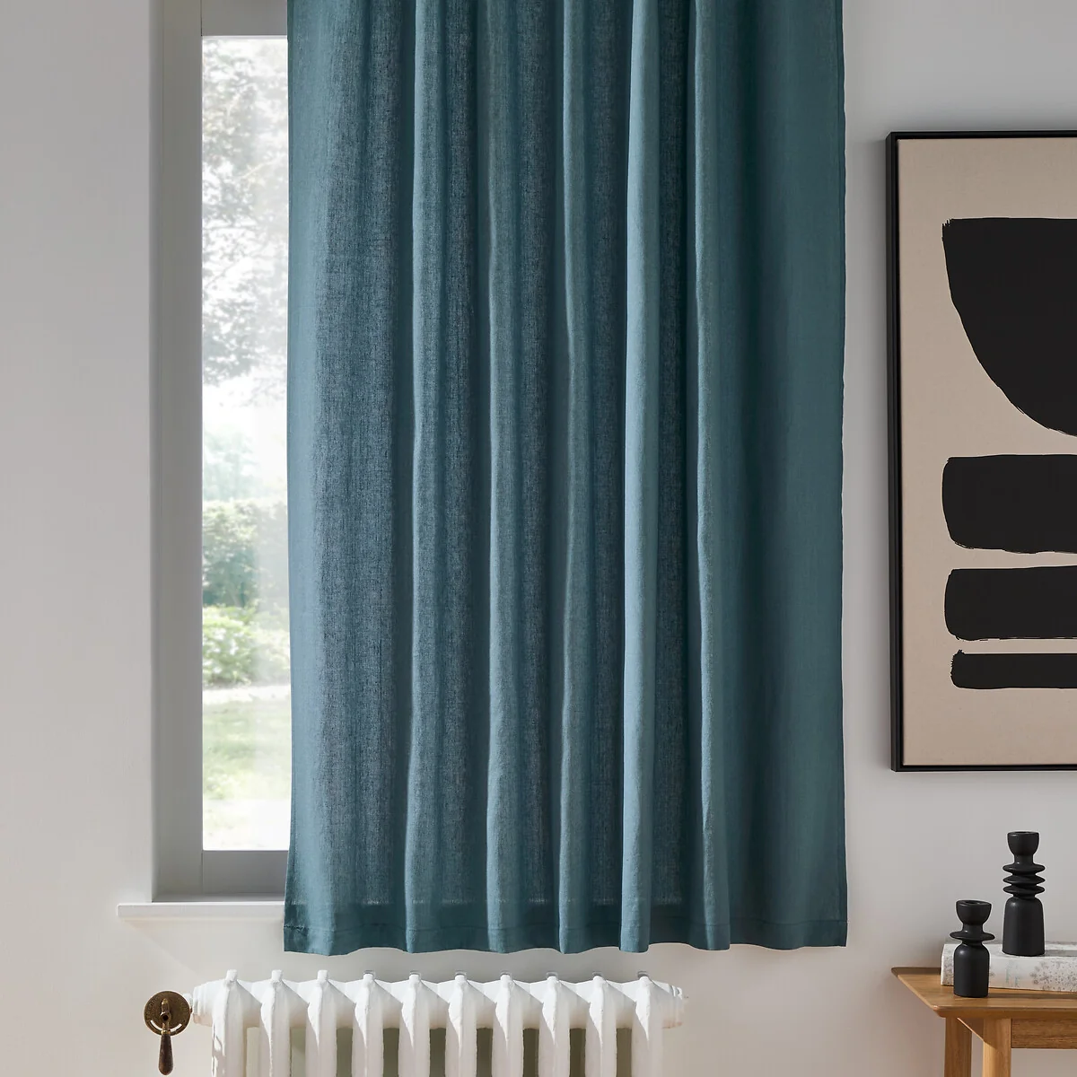 Onega Washed Linen Radiator Curtain with Hidden Fixings – image 2